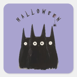 Adesivo Quadrado Cats and Halloween, personalized