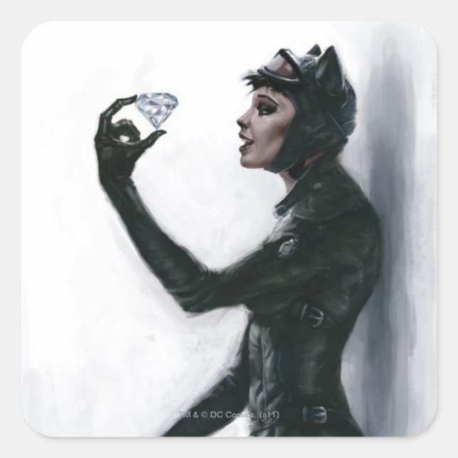 Adesivo Quadrado Catwoman Illustration (Frente)