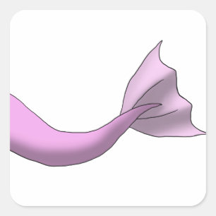 Adesivo Quadrado Cauda cor-de-rosa da sereia