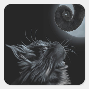 Adesivo Quadrado Cauda De Gato E Cham ~ MEOWZMERIZADA