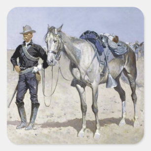 Adesivo Quadrado Cavaleiro das Planícies por Frederic Remington
