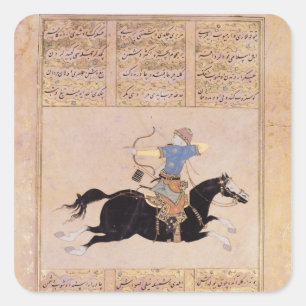 Adesivo Quadrado Cavaleiro desenhando seu arco