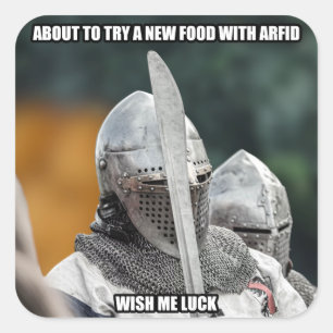 Adesivo Quadrado Cavaleiro Meme ARFID Engraçado