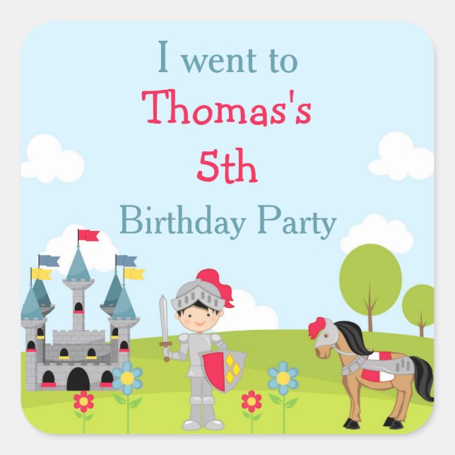 Adesivo Quadrado Cavaleiro Negro e Bonito Cavaleiro 'Eu fui para (Frente)