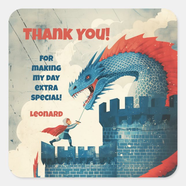 Adesivo Quadrado Cavaleiro sem rosto e Festa de aniversário de drag (Frente)