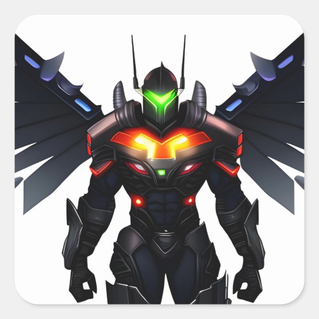 Adesivo Quadrado Cavaleiro Vibrante (Frente)