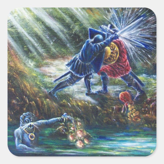 Adesivo Quadrado Cavaleiros de Luta ROSA, Dinheiro e Diabo ESQUECID