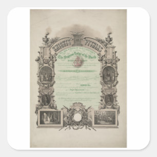 Adesivo Quadrado Cavaleiros De Pythias - Sociedade Secreta Vintage