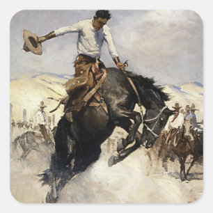 Adesivo Quadrado “Cavalgada Agradável” Arte Ocidental por WHD Koern