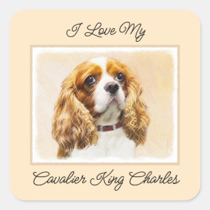 Adesivo Quadrado Cavalier King Charles Spaniel Original