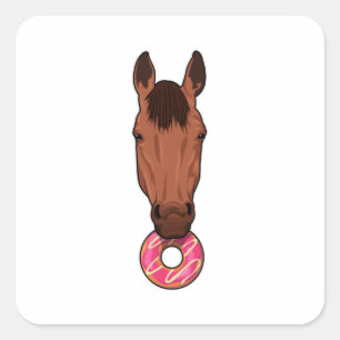 Adesivo Quadrado Cavalo com Rosquinha