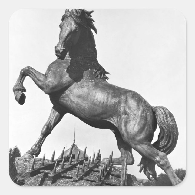 Adesivo Quadrado Cavalo com uma cruz (Frente)