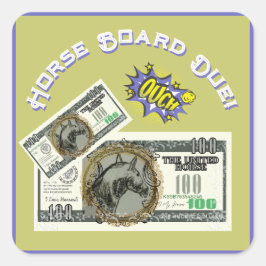 Adesivo Quadrado cavalo cômico $, conselho cavalo devido