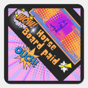 Adesivo Quadrado cavalo conselho pago de uau$