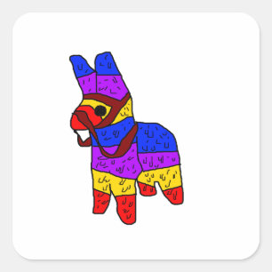 Adesivo Quadrado Cavalo da festa de México dos desenhos animados d