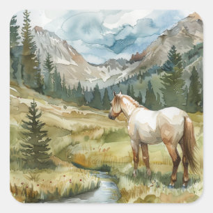 Adesivo Quadrado Cavalo da Montanha