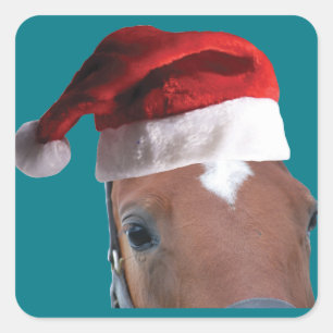 Adesivo Quadrado Cavalo de Natal