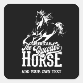 Adesivo Quadrado Cavalo de quarto americano Cowboy selvagem oeste