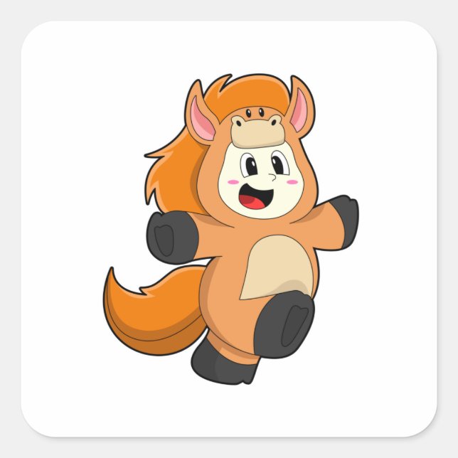 Adesivo Quadrado Cavalo na fantasia (Frente)