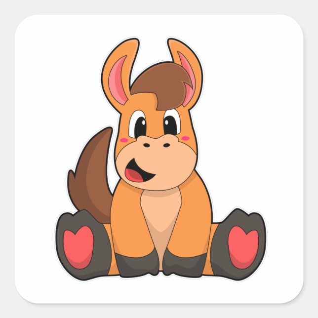 Adesivo Quadrado Cavalo na Sessão (Frente)