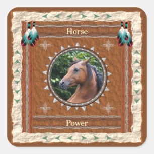 Adesivo Quadrado Cavalo - Power-Stickers - 20 por folha