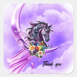 Adesivo Quadrado Cavalo selvagem colorido Elegante