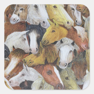 Adesivo Quadrado Cavalos dos cavalos