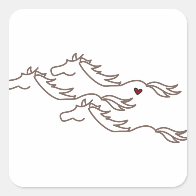 Adesivo Quadrado Cavalos Selvagens (Frente)