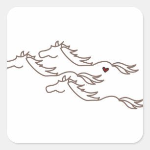 Adesivo Quadrado Cavalos Selvagens