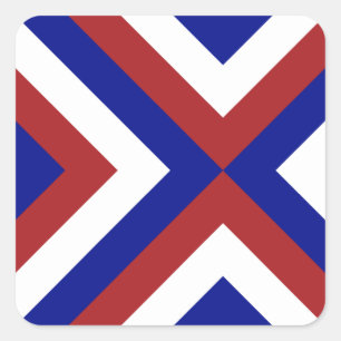 Adesivo Quadrado Cavalos vermelhos, brancos e azuis