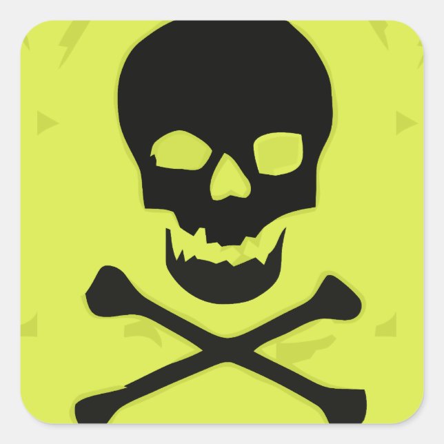 Adesivo Quadrado Caveira amarela (Frente)