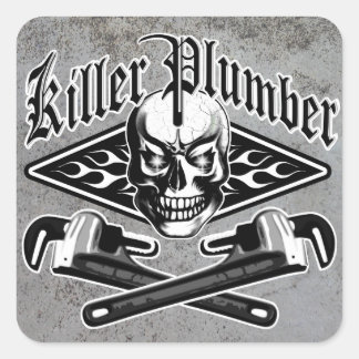 Adesivo Quadrado Caveira do Canalizador: Killer Plumber 3.1