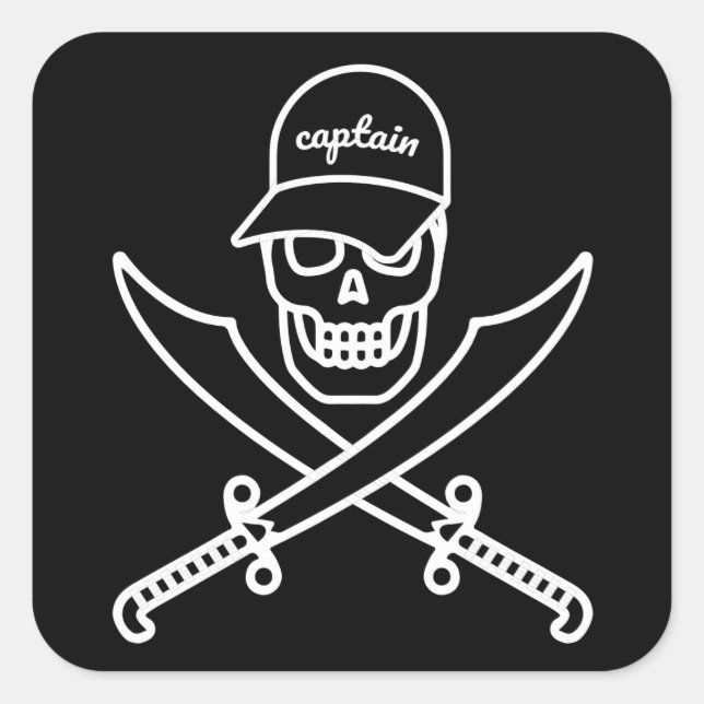 Adesivo Quadrado Caveira e espadas (Frente)