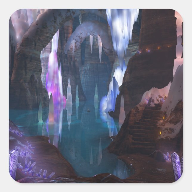 Adesivo Quadrado Cavernas de reluz por Palitos Noturnos (Frente)