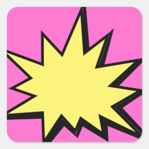 ADESIVO QUADRADO CBPG COMICBOOK POW BANG ACTION GRAPHIC SHARP OUTBU