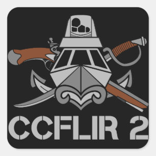 Adesivo Quadrado CCFLIR 2 Zap (etiqueta), 3" X 3", uma folha de 6
