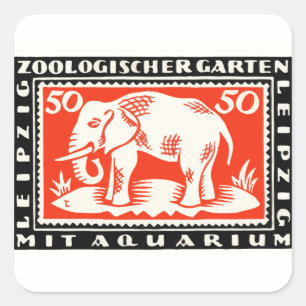 Adesivo Quadrado Cédula 1919 de Notgeld do jardim zoológico de