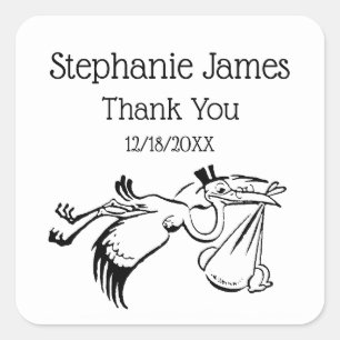 Adesivo Quadrado cegonha nº 1