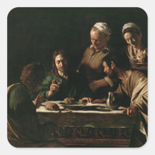 Adesivo Quadrado Ceia em Emmaus, 1606