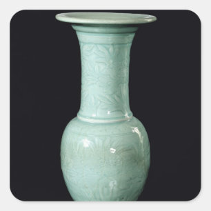 Adesivo Quadrado Celadon glaza vase, Dinastia Yuan