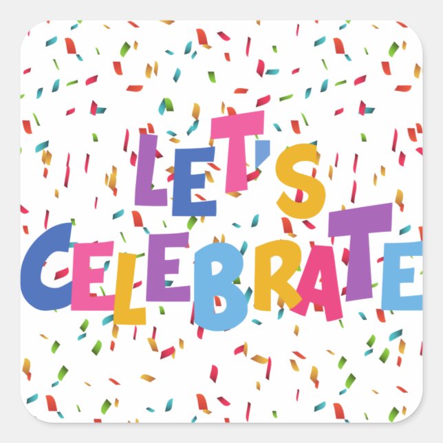 Adesivo Quadrado Celebração (Frente)