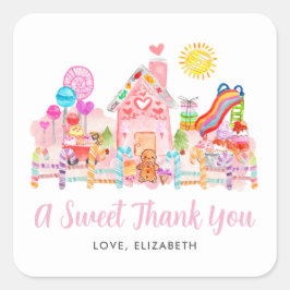 Adesivo Quadrado Celebração Bela e Doce Aniversário de criança de C