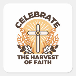 Adesivo Quadrado Celebração da Faith Harvest - Arte Inspiradora