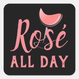 Adesivo Quadrado Celebração da Festa de Vinho Rosa, Rosa, rosa, o Z