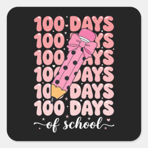 Adesivo Quadrado celebração de 100 dias de escola