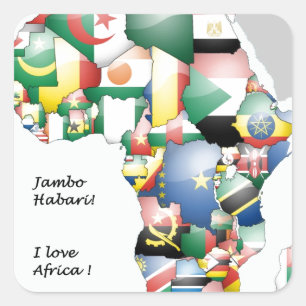 Adesivo Quadrado Celebração de África em Flags Design