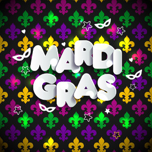 Adesivo Quadrado Celebração do Mardi Gras