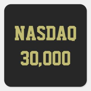 Adesivo Quadrado Celebração do NASDAQ 30000 no Mercado de Ações