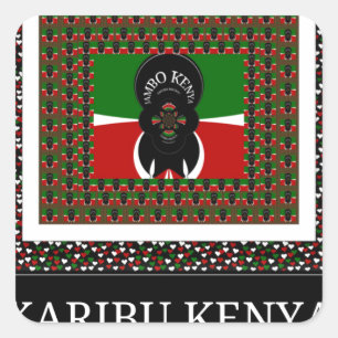 Adesivo Quadrado Celebração no Quênia: Boas-vindas incríveis ao Quê