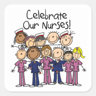 Adesivo Quadrado Celebrar Nossas Enfermeiras